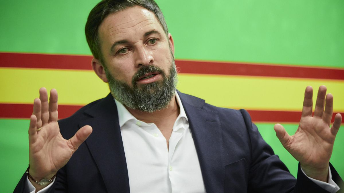 El presidente de Vox, Santiago Abascal, durante una entrevista con Europa Press en la sede del partido, en Madrid (España) a 4 de agosto de 2020.