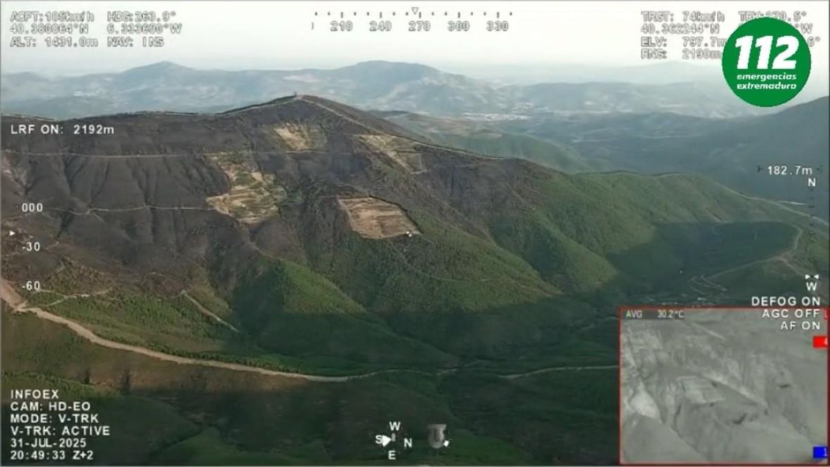 El Infoex ya ha dado por controlado el incendio de Las Hurdes