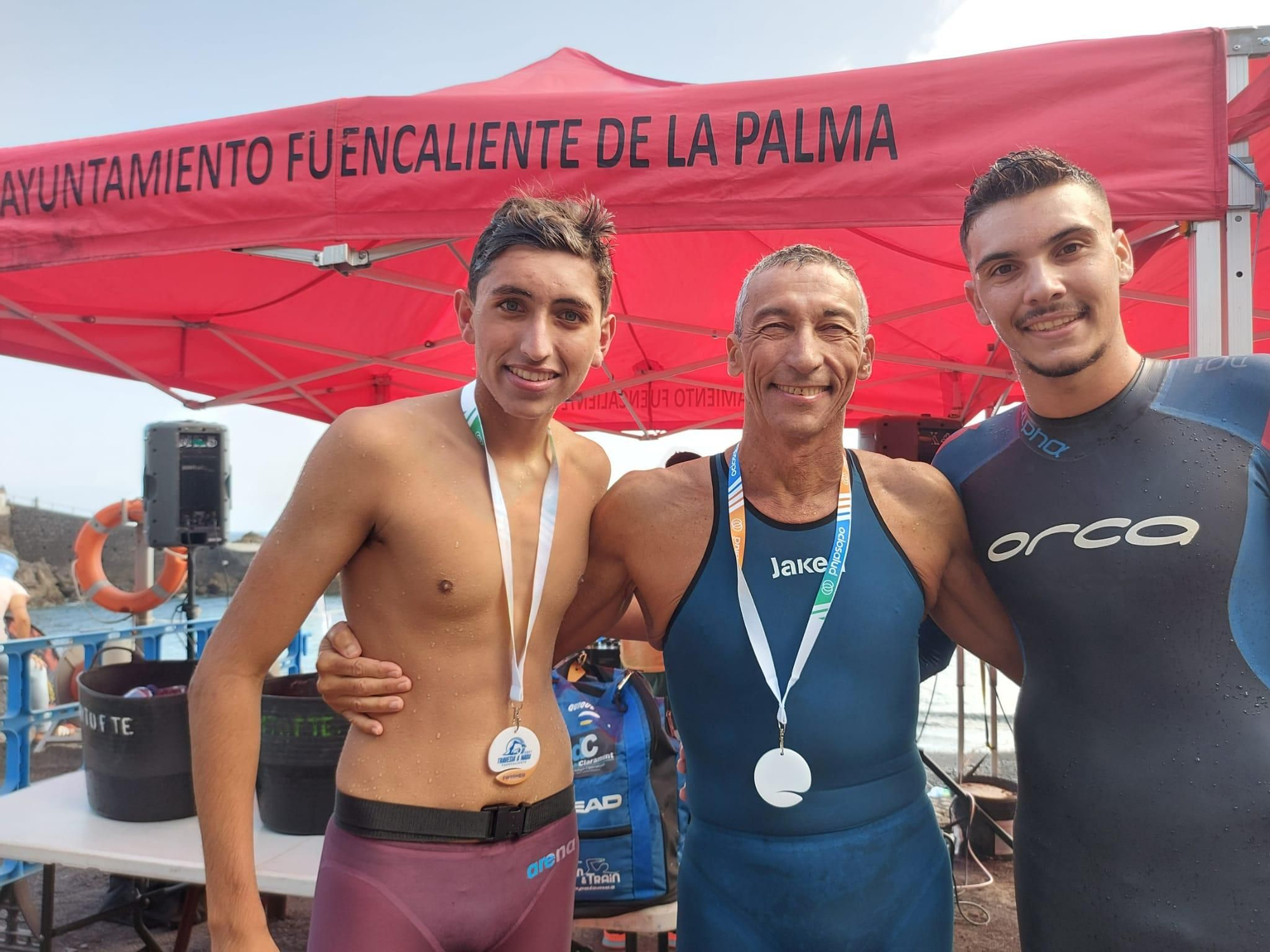 Pódium masculino 5.000 metros.