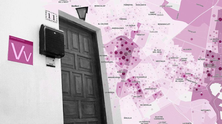 El mapa de las 400.000 viviendas turísticas que colonizan las ciudades españolas, calle a calle