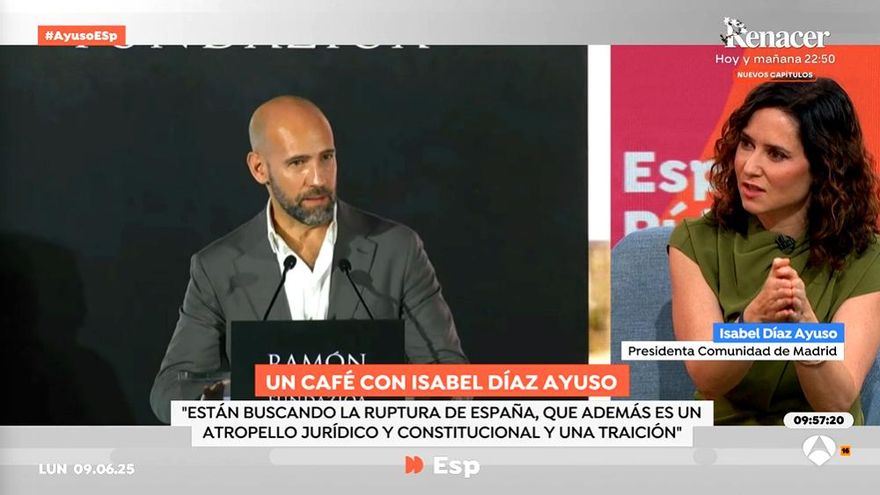 Ayuso carga contra Gonzalo Miró desde el plató de 'Espejo Público': "Vive todos los días de insultarme en este programa"