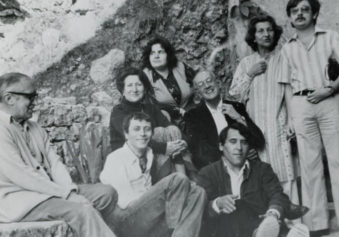 Josep Maria Llompart, amb amics i altres poetes