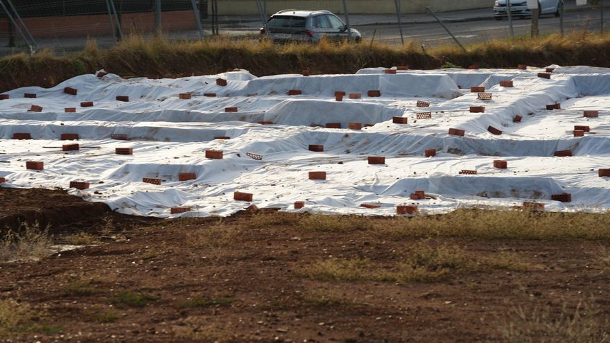 La Junta concluye la cubierta geotextil para proteger los restos de la Ronda Norte