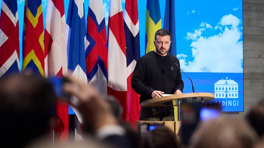 Una foto proporcionada por el Servicio de Prensa de la Presidencia de Ucrania muestra al Presidente de Ucrania, Volodymyr Zelensky. (Zelenski, Islandia, Ucrania) EFE/EPA/SERVICIO DE PRENSA DEL PRESIDENTE UCRANIANO -- CRÉDITO OBLIGATORIO: SERVICIO DE PRENSA DEL PRESIDENTE UCRANIANO -- USO EDITORIAL SOLAMENTE/SIN VENTAS