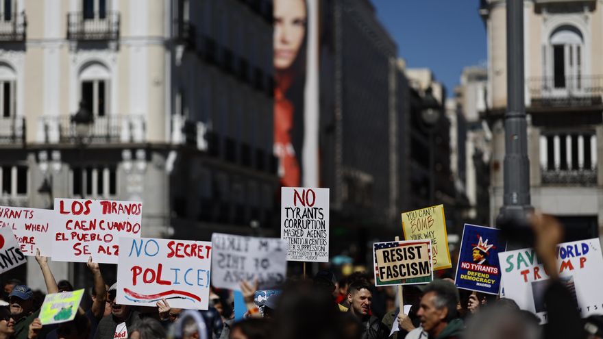 Protesta contra la guerra en Madrid.