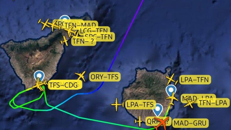 Un vuelo de Iberia a Brasil aterriza de emergencia en Gran Canaria tras dos intentos fallidos en Tenerife Sur