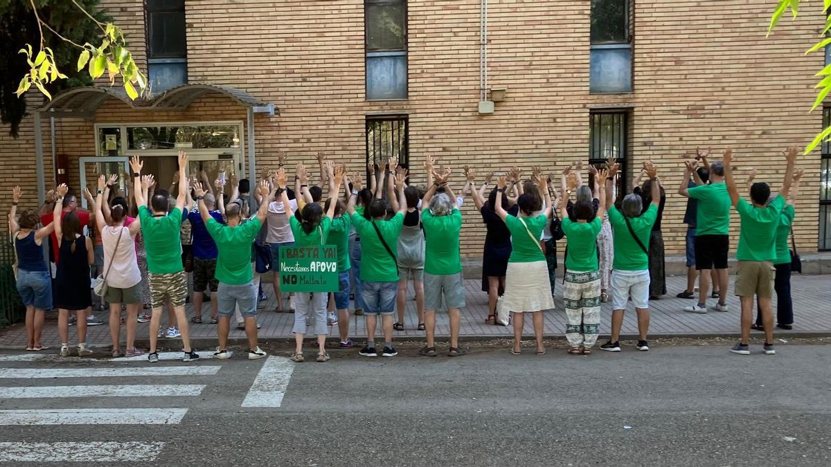 Protesta de docentes en Huesca