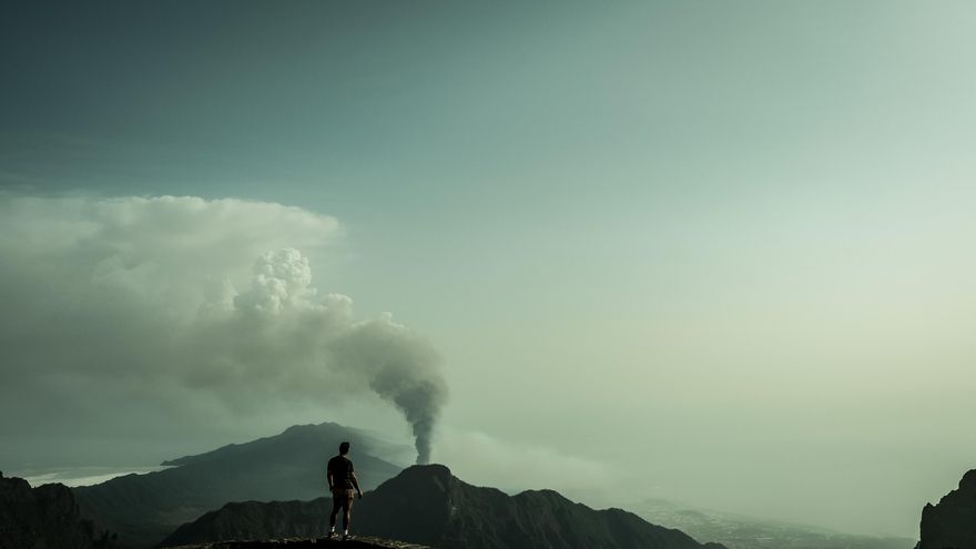 Volcán de La Palma, visto desde la cumbre de la isla