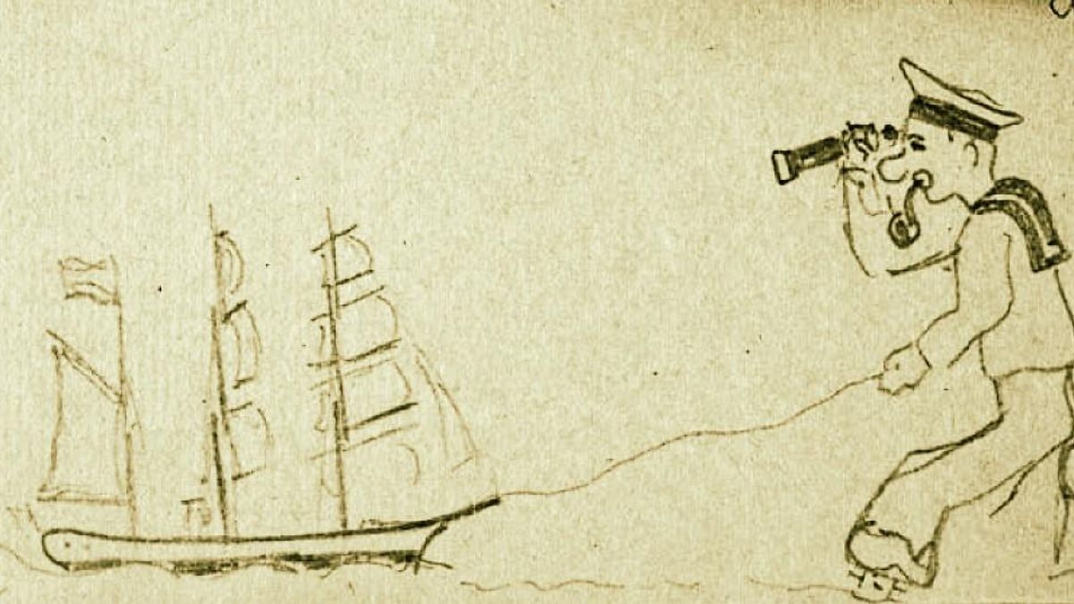 Uno de los dibujos de Pepín Pallarés en su paso por la Armada.