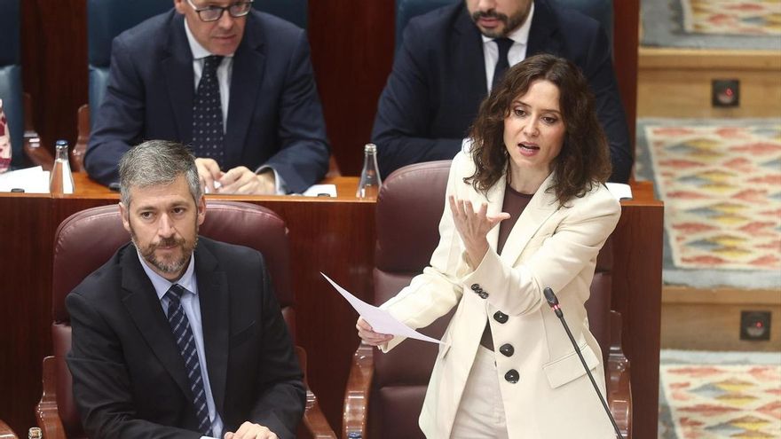 La presidenta de la Comunidad de Madrid, Isabel Díaz Ayuso, durante un pleno en la Asamblea de Madrid, a 21 de mayo de 2026, en Madrid (España). Eduardo Parra / Europa Press