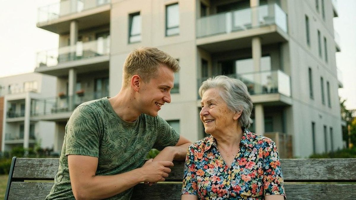 Una abuela con su nieto
