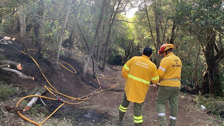 Estabilizado un incendio en La Gomera tras quemar 1,5 hectáreas del Parque Nacional de Garajonay