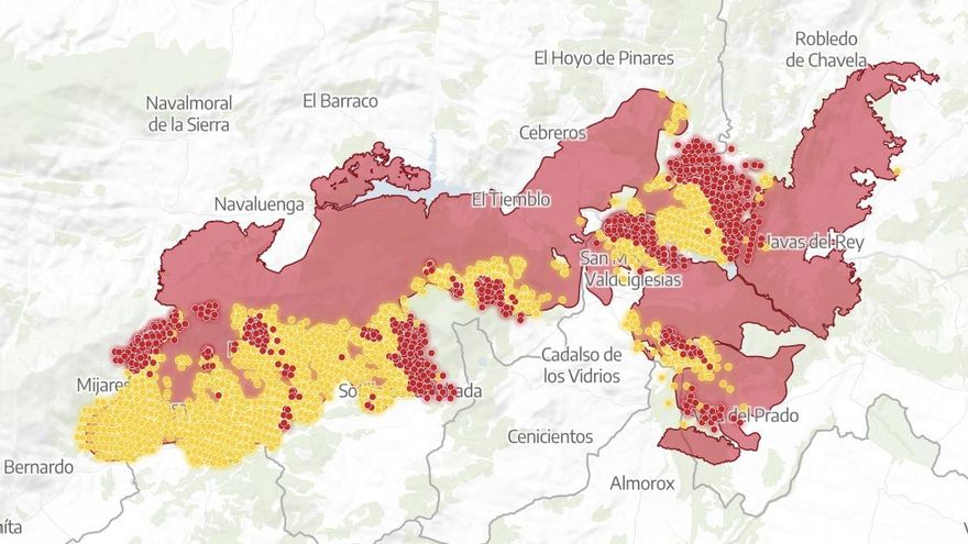MAPA | Así evoluciona el incendio de Madrid y Ávila en las horas clave antes de la ola de calor
