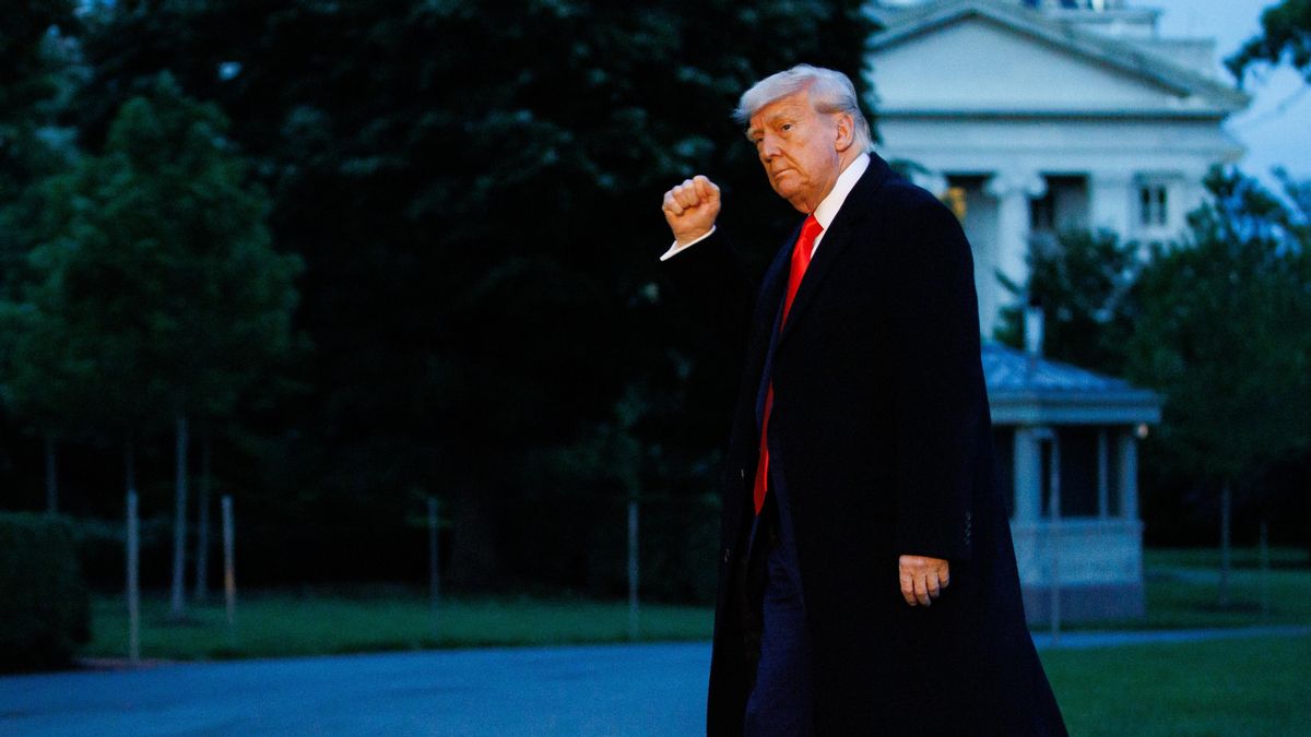 El presidente de EEUU, Donald Trump, en los jardines de la Casa Blanca
