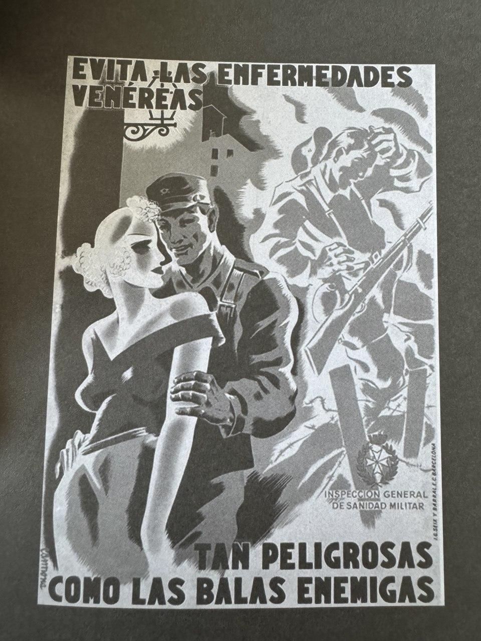 Cartel de la Inspección General de Sanidad Militar durante la Guerra Civil.