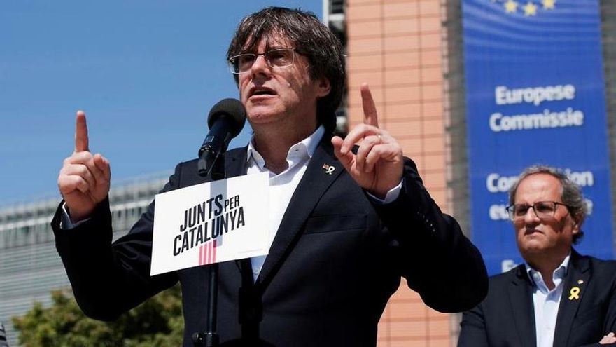 Puigdemont, en un acto de campaña