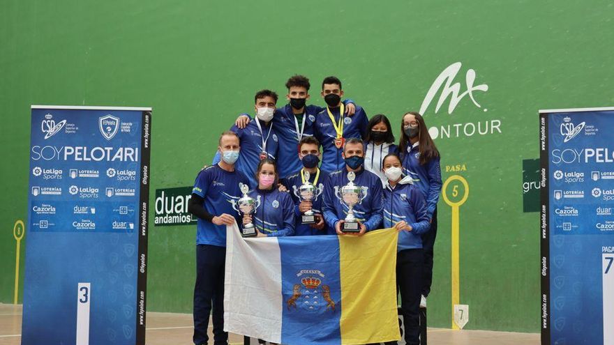 Canarias, campeona de España Sub 22 de Frontenis Olímpico y Pelota Goma Individual