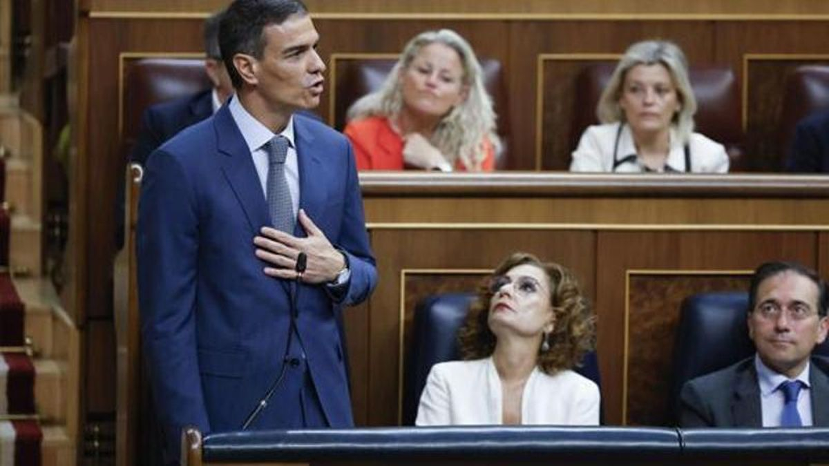 Pedro Sánchez, este miércoles en el Congreso.