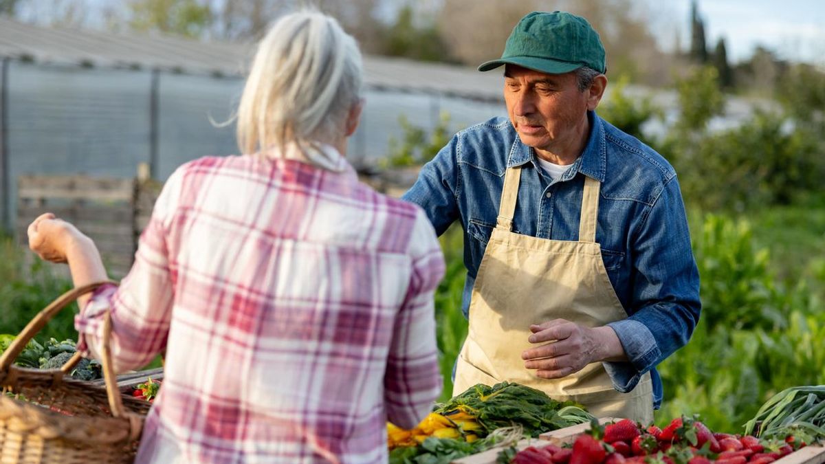 Venta de fruta en un huerto