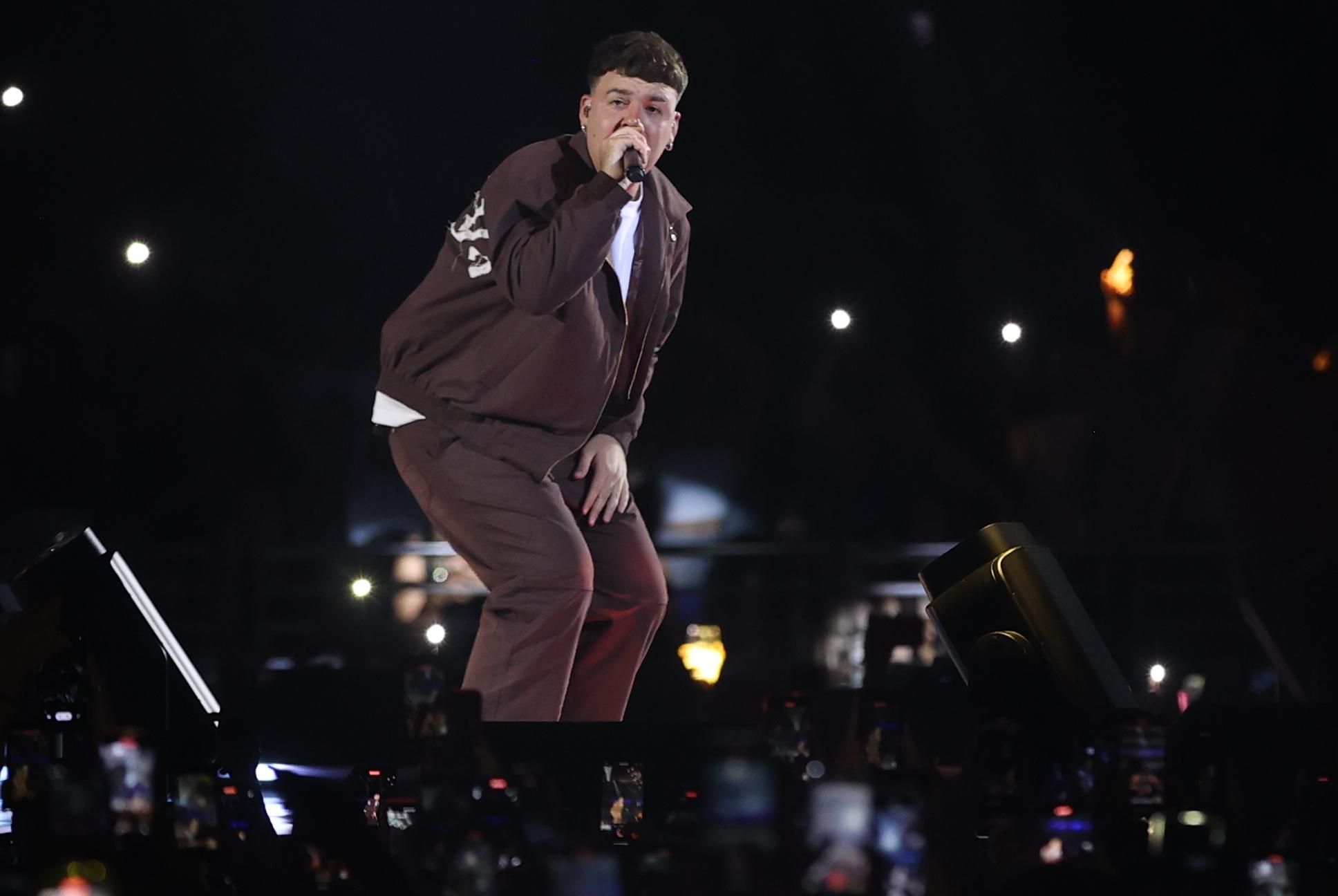 El cantante Quevedo durante el concierto ofrecido este viernes en el Wizink Center de Madrid