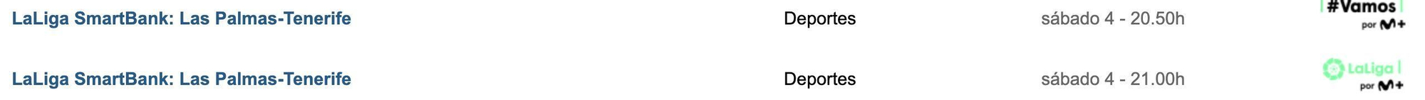 Canales en los que se puede ver el derbi (con hora peninsular)