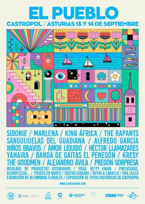 Cartel del festival 'El Pueblo' en Castropol el próximo septiembre