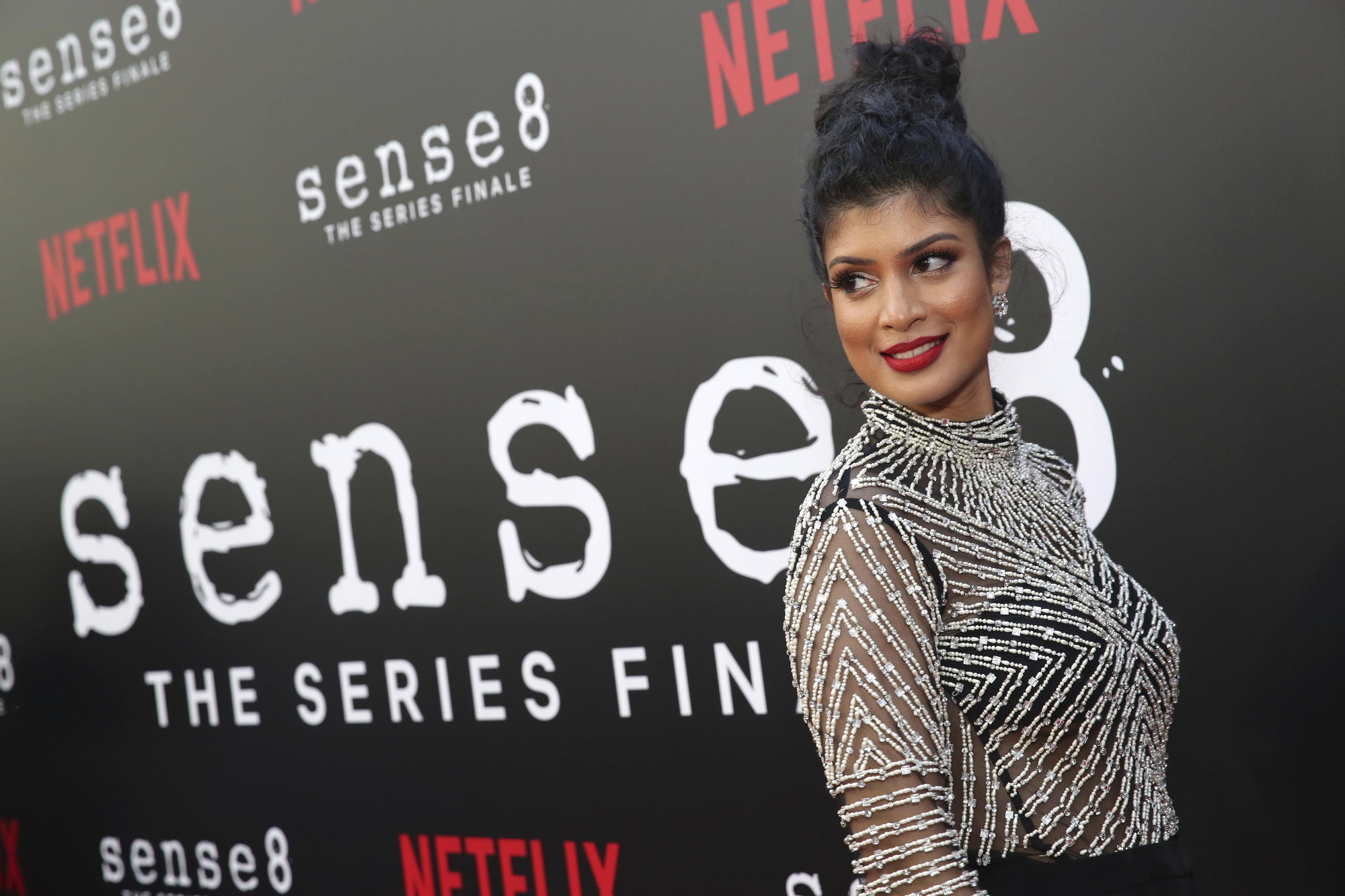 La actriz Tina Desai en la première de Sense8