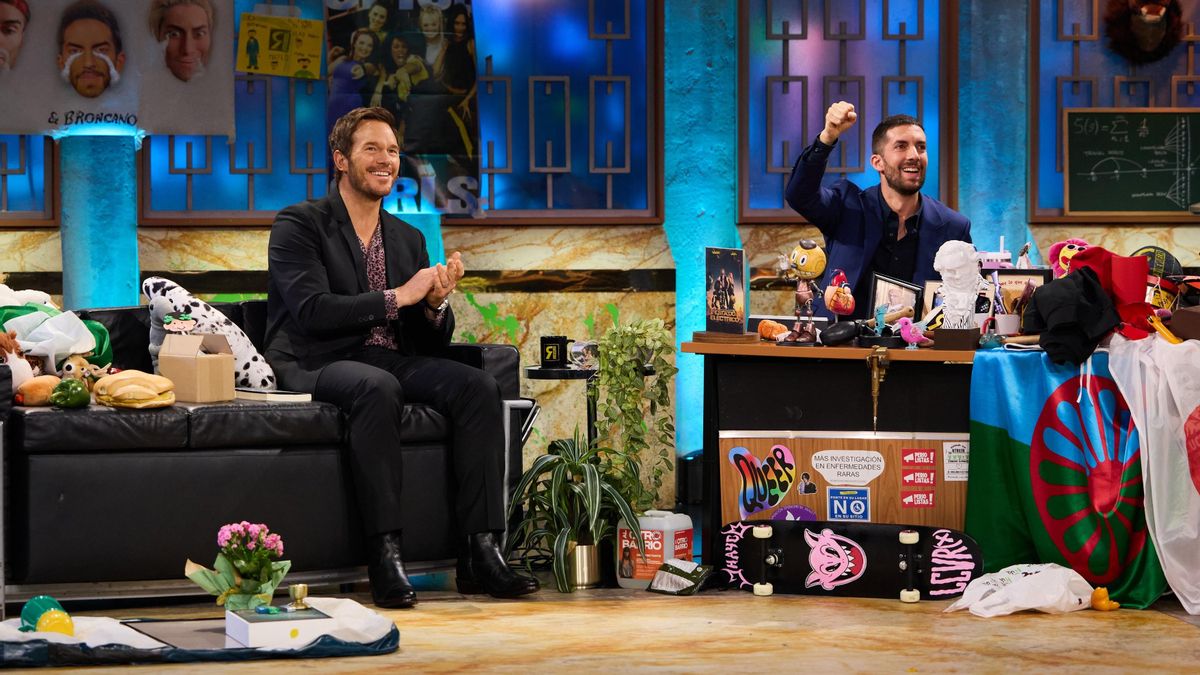Chris Pratt, en 'La Revuelta' de TVE con David Broncano