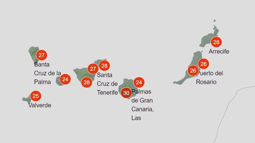 La Aemet anuncia una ligera bajada de temperaturas esta semana en Canarias