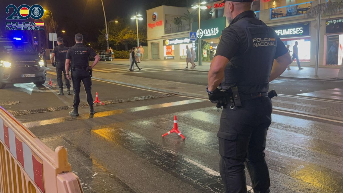 Control de la Policía Nacional en el sur de Tenerife, el pasado viernes.