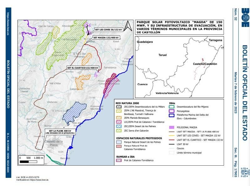 Descripción del proyecto fotovoltaico 'Magda', en Castellón.