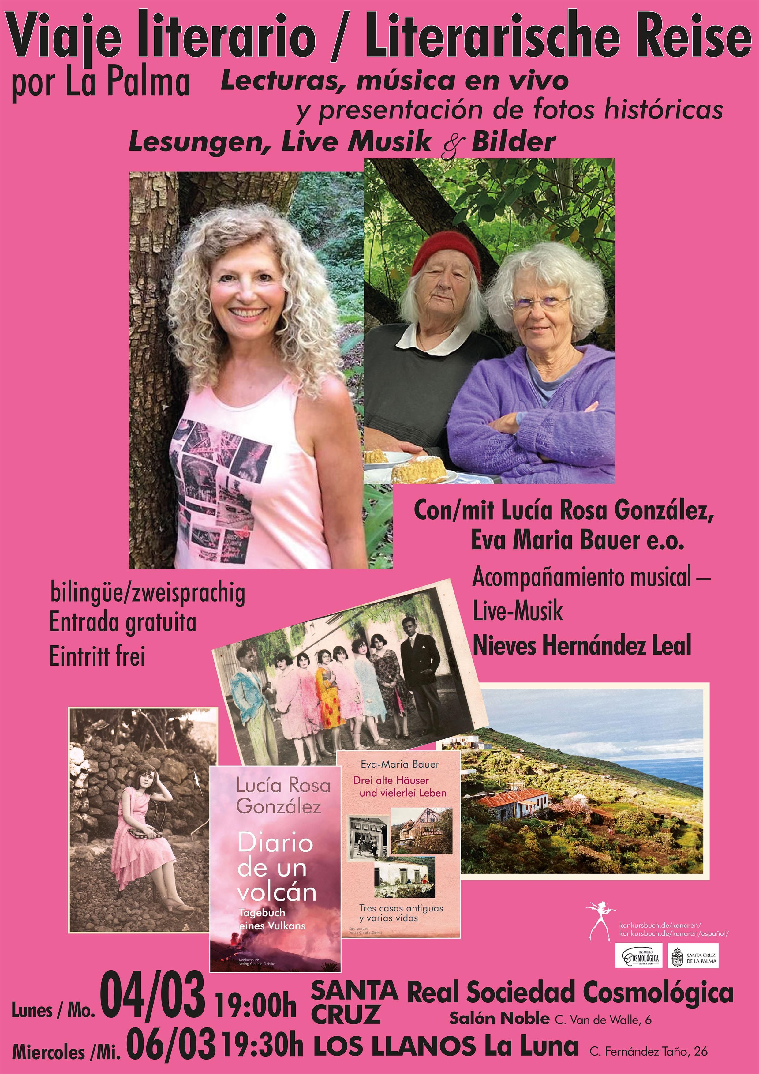 Cartel con las tres creadoras.