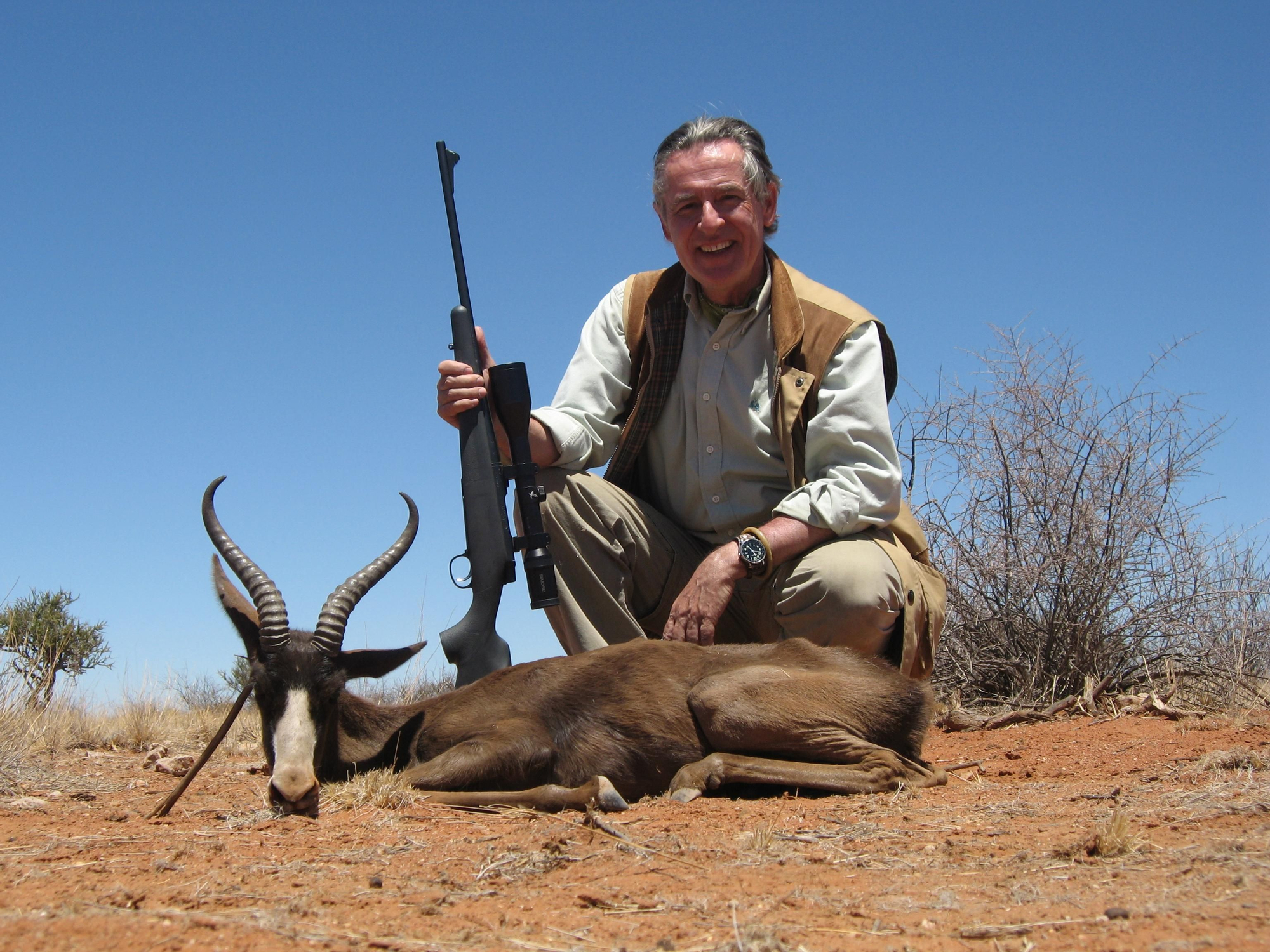 Miguel Blesa, de cacería en Namibia, en noviembre de 2007.