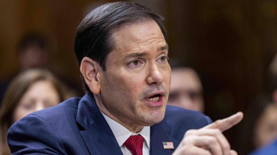 Fotografía de archivo en la que se captó al secretario de Estado de EE.UU., Marco Rubio, durante una comparecencia a un comité senatorial, en Washington DC (EE.UU.). EFE/Shawn Thew