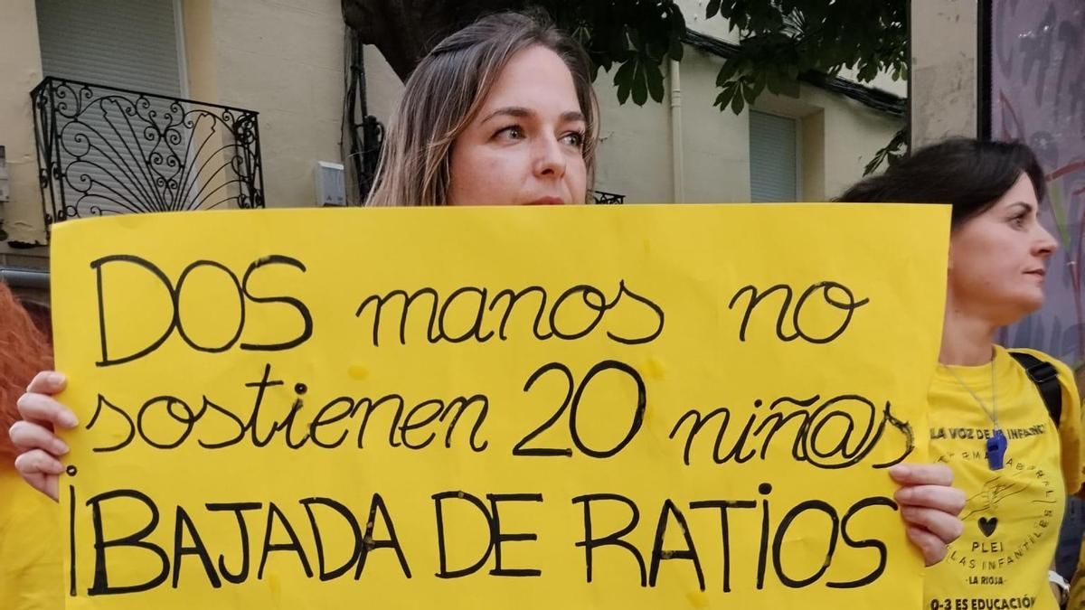 Protesta de las profesionales de educación infantil en Logroño