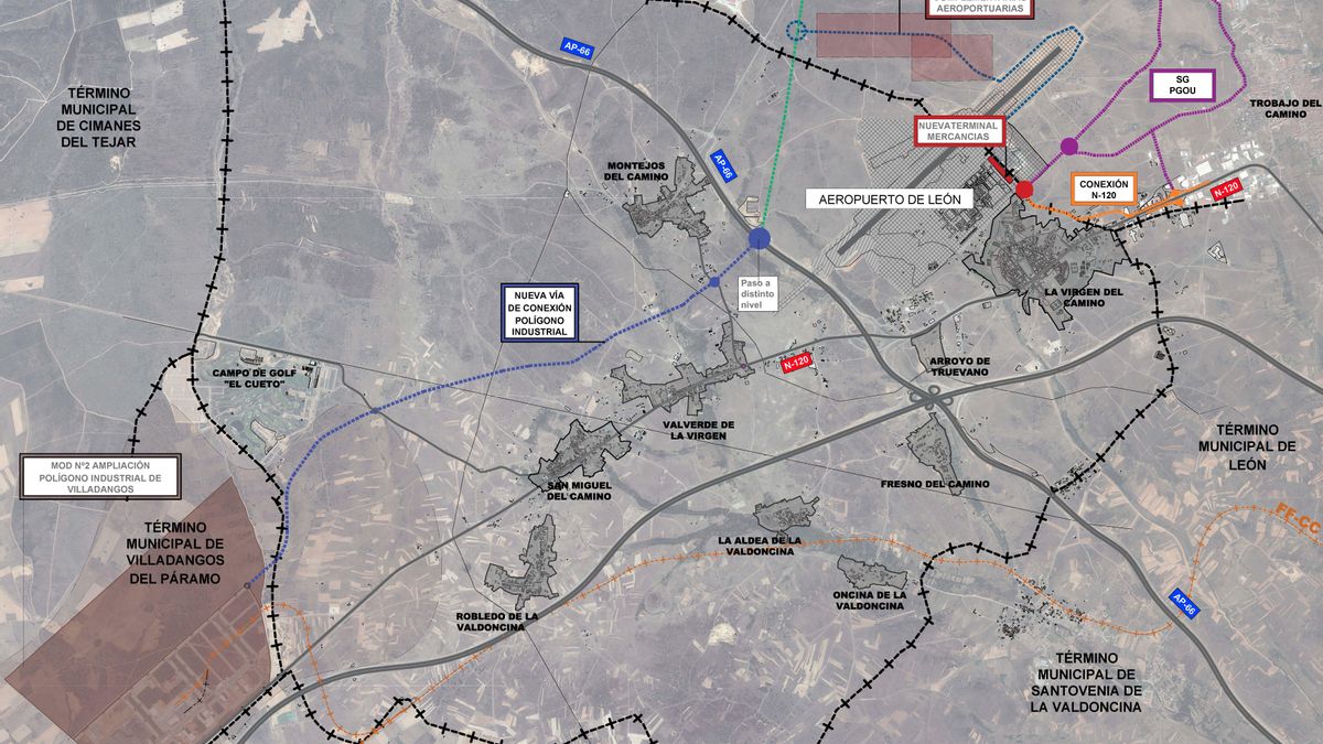 Nueva conexión entre el polígono de Villadangos y la autopista de Asturias propuesta