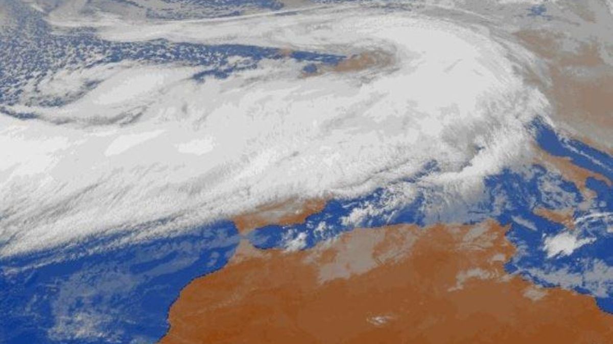 Imagen de la borrasca Ana a su paso por la Península ibérica