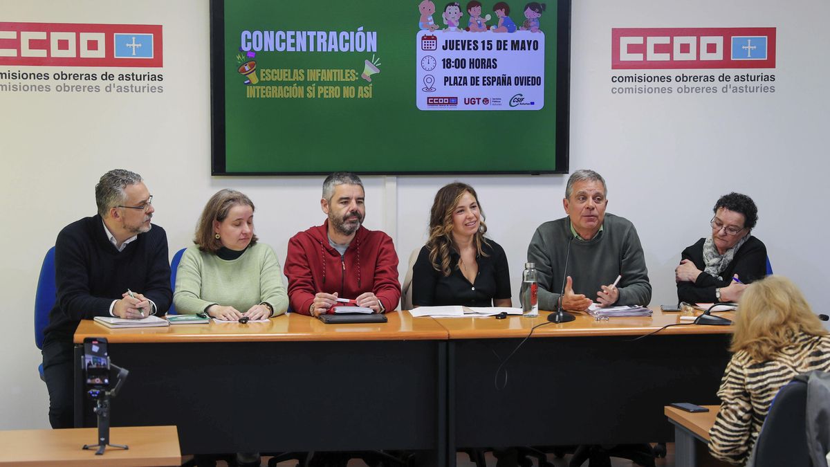 Representantes sindicales de la enseñanza en Asturias. 