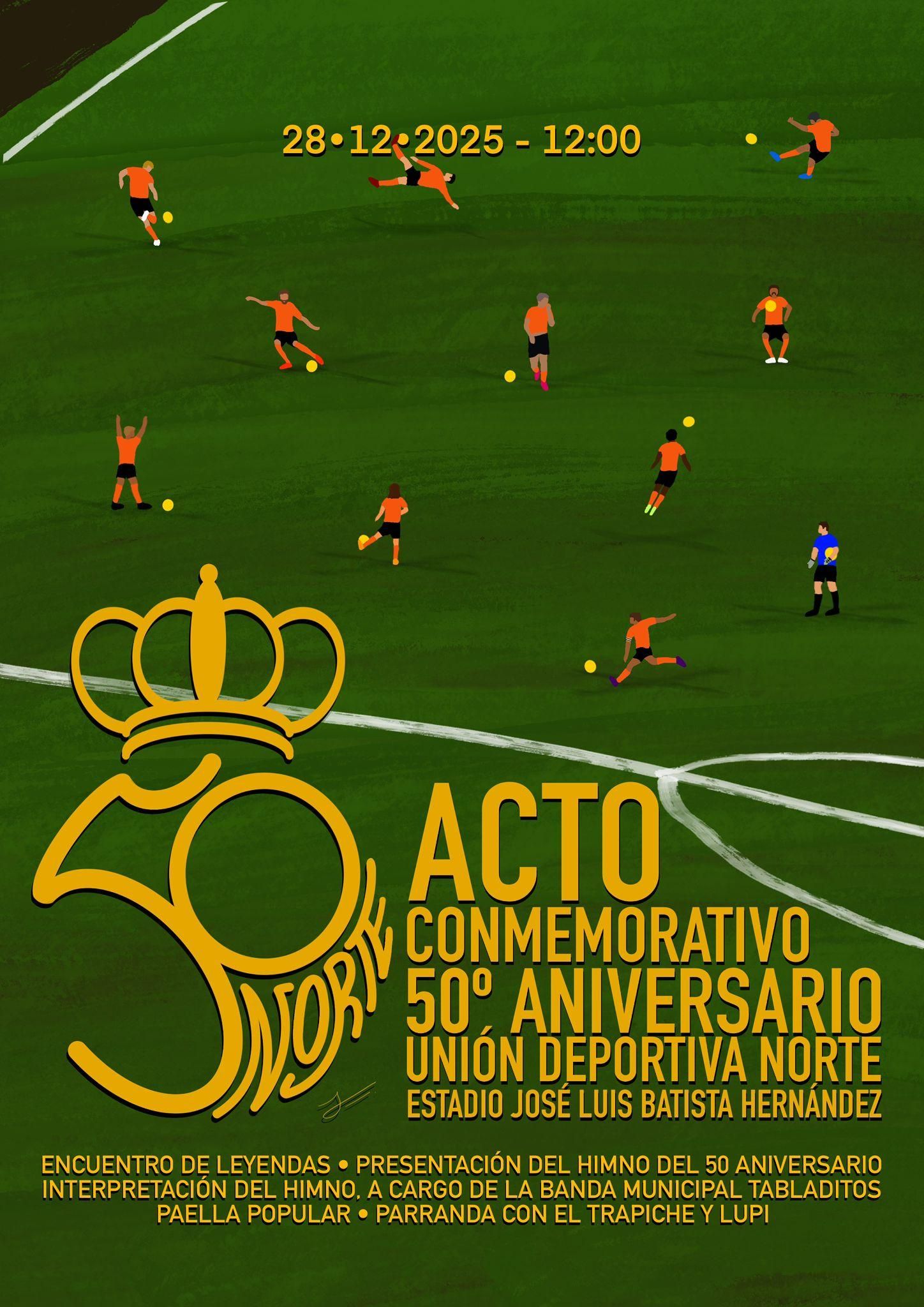 Cartel del 50º aniversario  de la UD Norte.