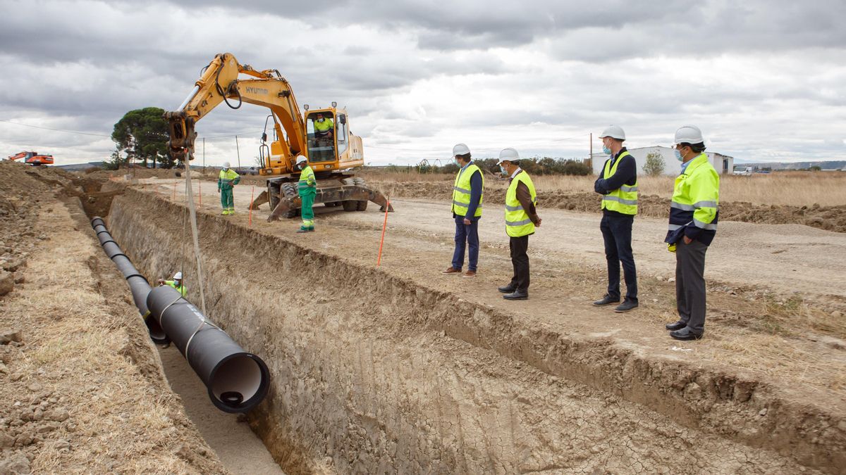 Visita a las obras del Canal de Navarra.