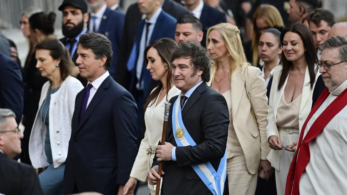 El presidente argentino Javier Milei en un acto en Buenos Aires.