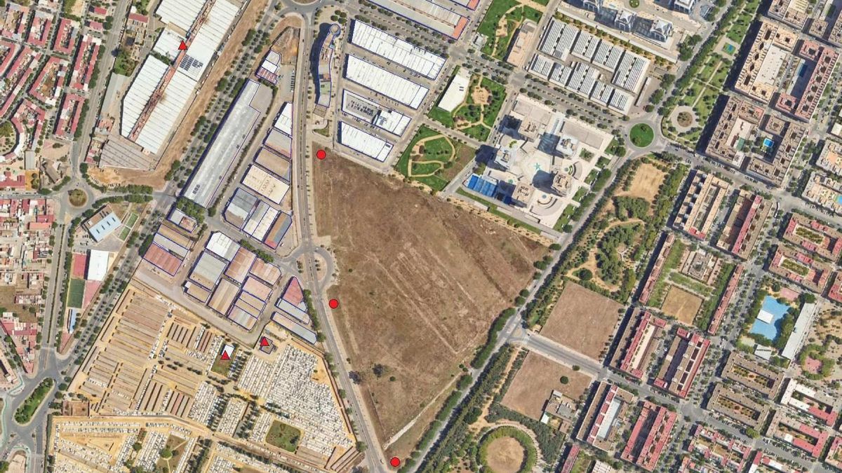 Parcela triangular en la que se levantarán casi 700 viviendas.