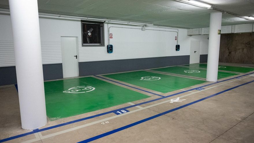 Plazas de aparcamiento dotadas de puntos de recarga para vehículos eléctricos