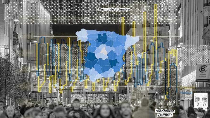 Las aglomeraciones del centro de Madrid, en números: más de 100.000 turistas de otras provincias cada sábado