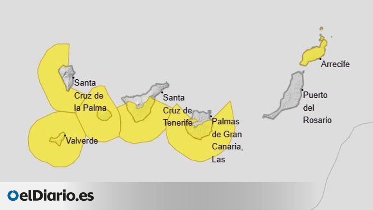 La Aemet amplía los avisos amarillos en gran parte de Canarias por mal tiempo