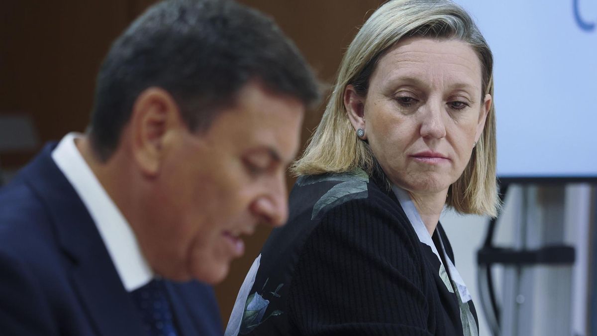 El consejero portavoz del Gobierno de Castilla y León, Carlos Fernández Carriedo, y la vicepresidenta, Isabel Blanco