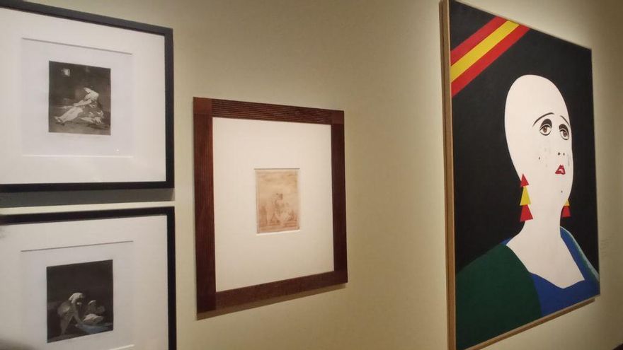 Cuadros de Francisco de Goya y Eduardo Arroyo en la exposición 'Luz y sombras. Goya and spanish realism', en Bruselas.