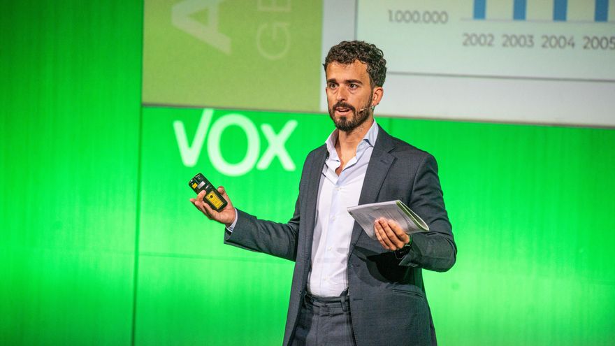 El diputado de Vox Carlos H. Quero presenta el programa económico y de vivienda de Vox, el pasado mes de junio en Madrid.