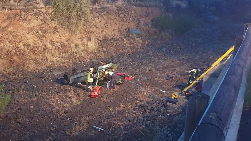 El herido fue trasladado en ambulancia con politraumatismos de cierta gravedad