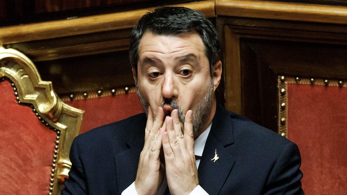 El viceprimer ministro de Italia y ministro de Infraestructuras y Transportes, Matteo Salvini, en una imagen de archivo, en el Senado.